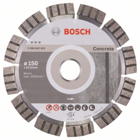 Deimantinis pjovimo diskas Bosch BEST FOR CONCRETE; 150 mm; 22,23 mm