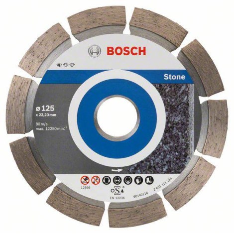 Deimantinis pjovimo diskas Bosch Standard for Stone 2608603236; 125x22,23 mm; 10 vnt.