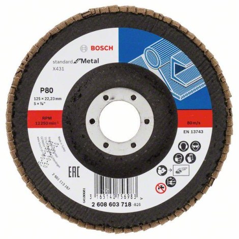 Vėduoklinis šlifavimo diskas Bosch Standard for Metal X431; 125 mm; K40
