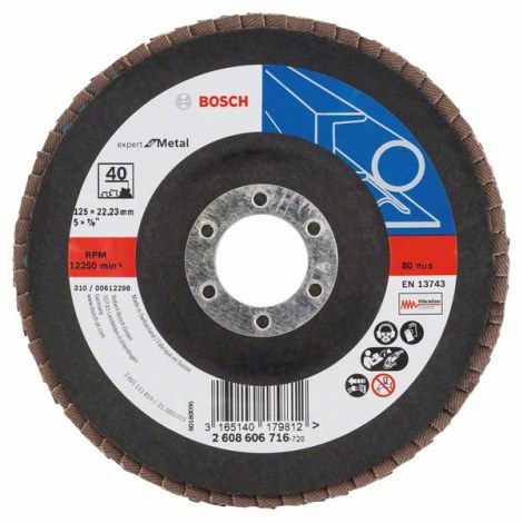 Vėduoklinis šlifavimo diskas Bosch Expert for Metal; 125 mm 