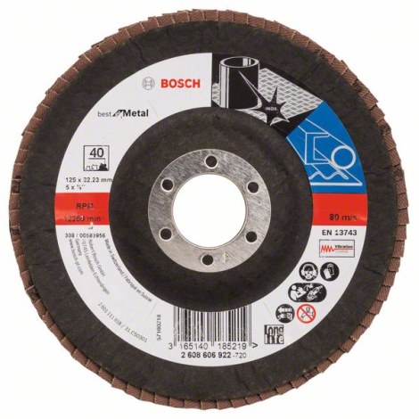 Vėduoklinis šlifavimo diskas Bosch Best for Metal; 125 mm 