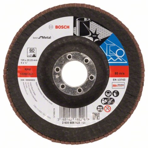 Vėduoklinis šlifavimo diskas Bosch Best for Metal; 125 mm 