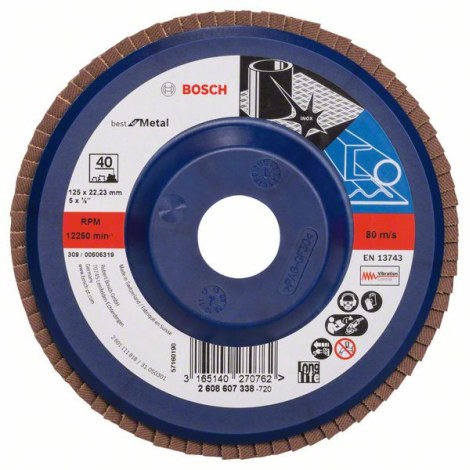 Vėduoklinis šlifavimo diskas Bosch Best for Metal; 125 mm 