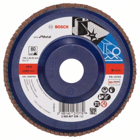 Vėduoklinis šlifavimo diskas Bosch Best for Metal; 125 mm 