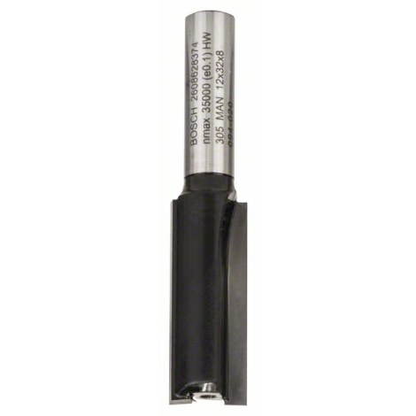 Tiesi pirštinė freza Bosch; 12 mm; 32/62 mm 