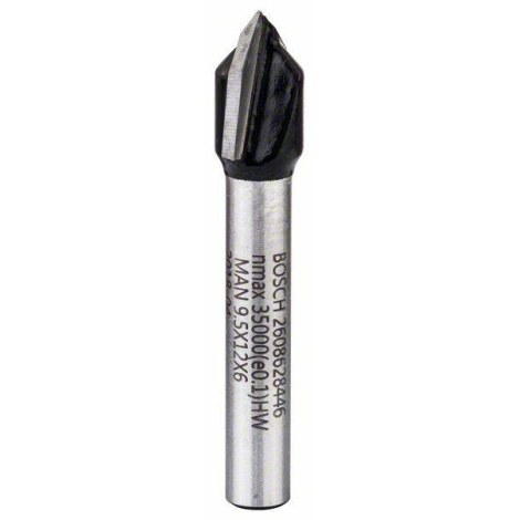 V formos griovelių freza Bosch 2608628446; 6/9,5/12,35/45 mm