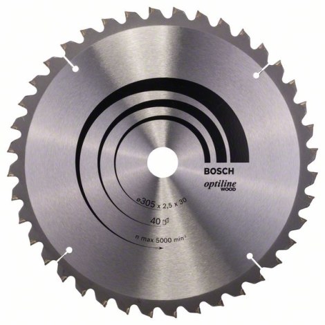 Pjovimo diskas medienai Bosch OPTILINE WOOD; 305x2,5x30,0 mm; Z40; 10°  