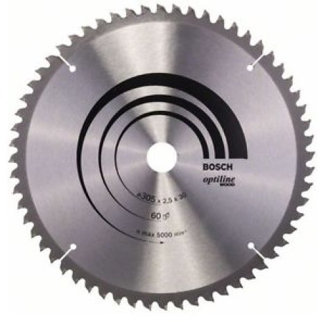 Pjovimo diskas medienai Bosch OPTILINE WOOD; 305x2,5x30,0 mm; Z60; -5°  