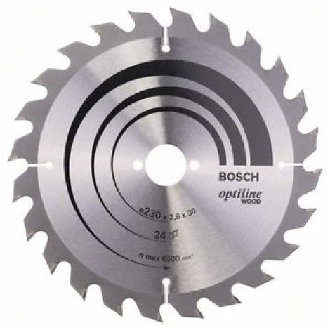 Pjovimo diskas medienai Bosch OPTILINE WOOD; 230x2,8x30,0 mm; Z24; 15°  