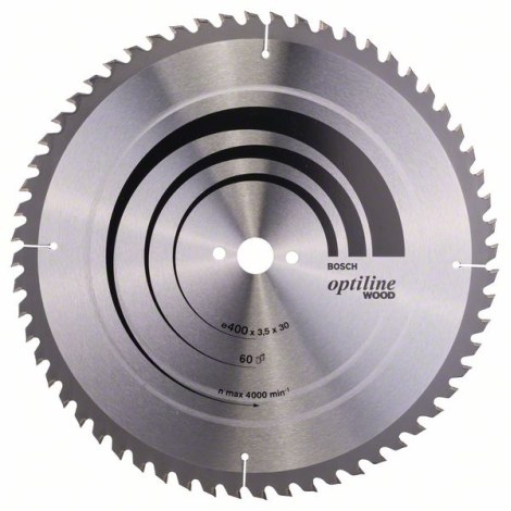 Pjovimo diskas medienai Bosch OPTILINE WOOD; 400x3,5x30,0 mm; Z60; 10°  