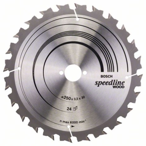 Pjovimo diskas medienai Bosch SPEEDLINE WOOD; 250x3,2x30,0 mm; Z24; 15°  