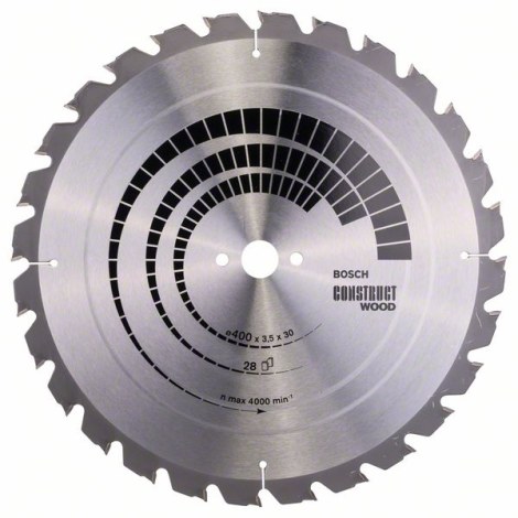 Pjovimo diskas medienai Bosch CONSTRUCT WOOD; 400x3,5x30,0 mm; Z28; 15°  