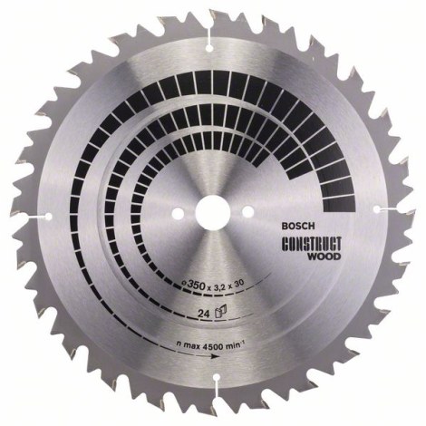 Pjovimo diskas medienai Bosch CONSTRUCT WOOD; 350x3,2x30,0 mm; Z24; 20°  