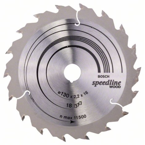 Pjovimo diskas medienai Bosch SPEEDLINE WOOD; 130x2,2x16,0 mm; Z18; 15°  