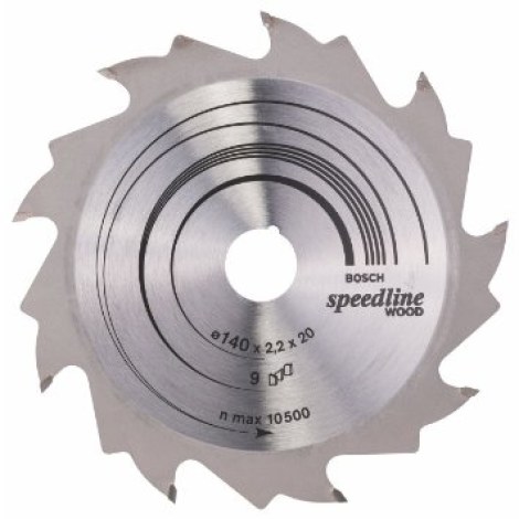 Pjovimo diskas medienai Bosch SPEEDLINE WOOD; 140x2,2x20,0 mm; Z9; 15°  