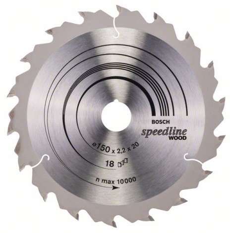 Pjovimo diskas medienai Bosch SPEEDLINE WOOD; 150x2,2x20,0 mm; Z18; 15°  