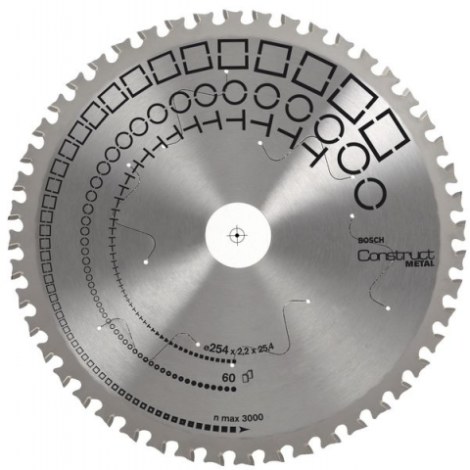 Pjovimo diskas metalui Bosch CONSTRUCT METAL; 254x2,2x25,4 mm; Z60; 0°  