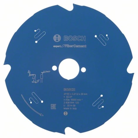 Pjovimo diskas fibrocementui Bosch Expert for Fiber Cement; 190x2,2x30,0 mm; Z4; 10°  