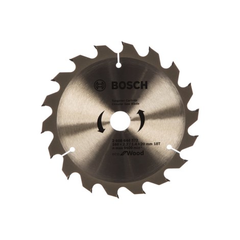 Pjovimo diskas Bosch Eco for Wood 2608644372; 160x20 mm; Z18