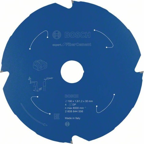 Pjovimo diskas Bosch Expert for Fibre Cement 2608644556; 190x30 mm; Z4