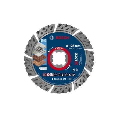 Deimantinis pjovimo diskas Bosch 2608900670; 125x22,23 mm; X-Lock