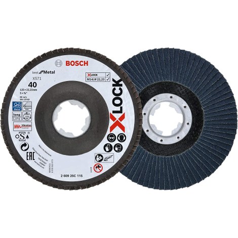 Vėduoklinis šlifavimo diskas Bosch 260925C115; 125 mm; K40