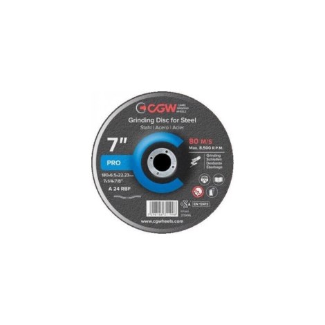 Šlifavimo diskas metalui CGW; 230x6,5x22,2 mm; A 24 RBF