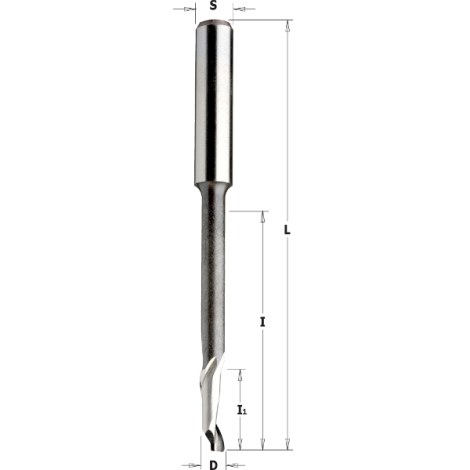 Tiesi pirštinė freza CMT; 6x16x8 mm 