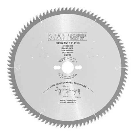 Pjovimo diskas laminatui CMT 222; 300x2,8x30; Z96; -3° 