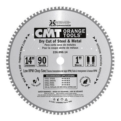 Pjovimo diskas metalui CMT 226; 355x2,2x30; Z90; 0° 