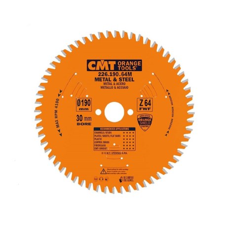 Pjovimo diskas metalui CMT 226; 190x2,0x30; Z64; 0°
