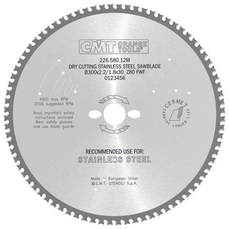 Pjovimo diskas metalui CMT 226; 300x2,2x30; Z80; 10° 