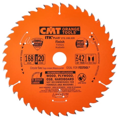 Pjovimo diskas medienai CMT ITK-Plus® 271; 168x1,7x20; Z36; 10°