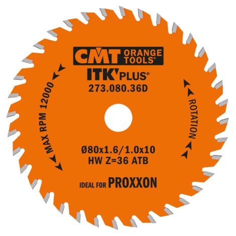 Pjovimo diskas medienai CMT ITK-Plus® 271; 80x1,6x10; Z36; 15°