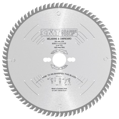 Pjovimo diskas medienai CMT 281; 220x3,2x30; Z64; 10° 