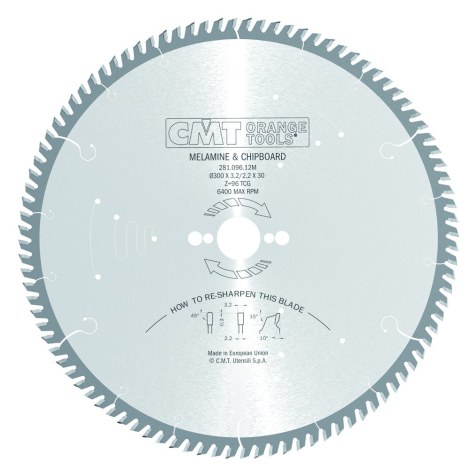 Pjovimo diskas medienai CMT 281; 300x3,2x30,0 mm; Z96; 10° 