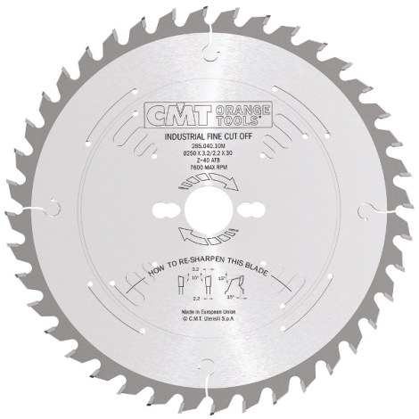 Pjovimo diskas medienai CMT 285; 260x2,8x30; Z48; 15° 