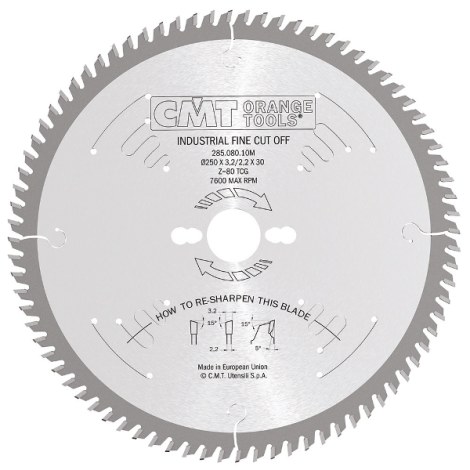 Pjovimo diskas medienai CMT 285; 180x3,2x30; Z56; 5° 