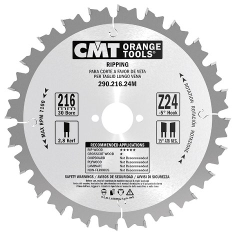 Pjovimo diskas medienai CMT 290; 235x2,8x25; Z24; 20° 