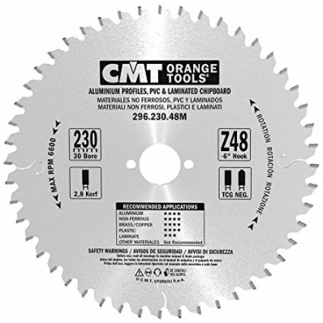 Pjovimo diskas aliuminiui CMT 296; 230x2,8x30; Z48; -6° 