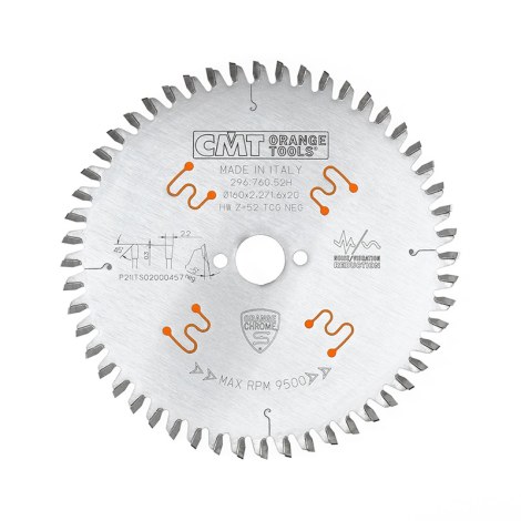 Universalus pjovimo diskas CMT 296; 160X2,2X20; Z52; -5°