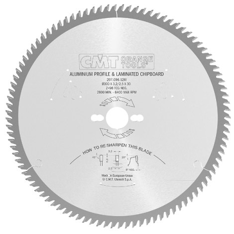 Pjovimo diskas laminatui CMT 297; 254x3,2x30; Z80; -5° 