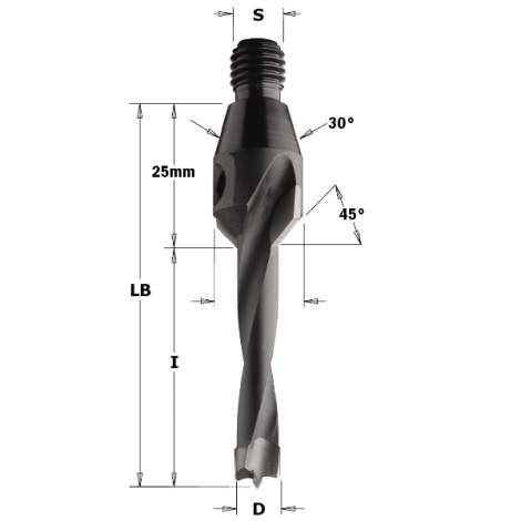 Grąžtas medienai CMT; S=M10/30°; D=10x40 mm 