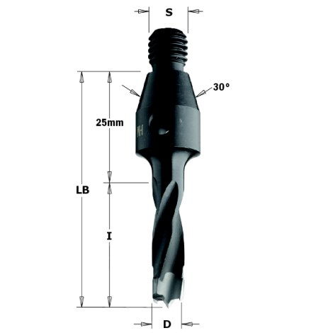 Grąžtas medienai CMT; S=M10/30°; D=10x30 mm 