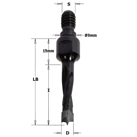 Grąžtas medienai CMT; S=M8/9 mm; D=10x40 mm 