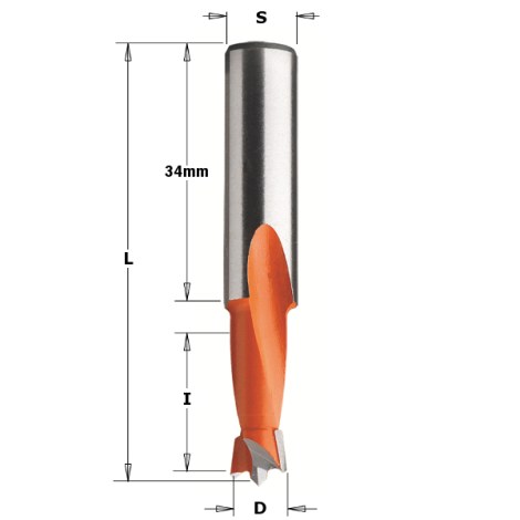 Grąžtas medienai CMT; S=10x34 mm; D=10x18 mm 