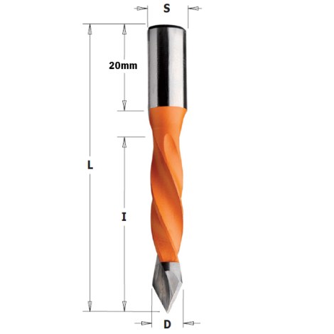 Grąžtas medienai CMT; S=10 mm; D=6 mm 