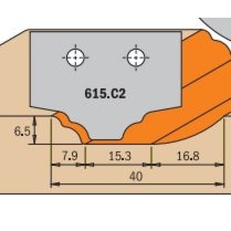 Profiliniai frezavimo galvų peiliai CMT 615.C2; 1 vnt.
