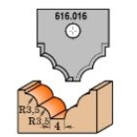 Profiliniai frezavimo galvų peiliai CMT 665.016; 1 vnt.