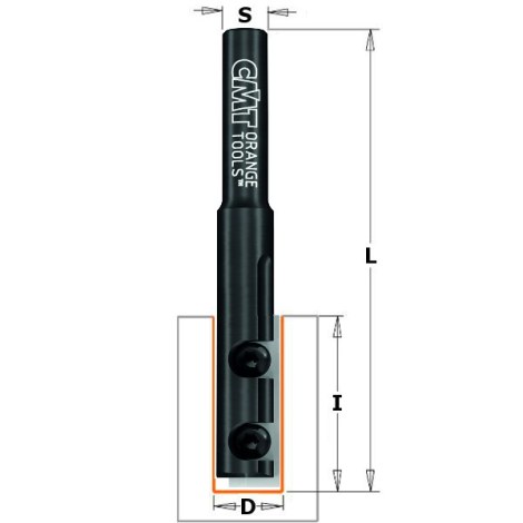 Tiesi pirštinė freza CMT; S=1/2''; D=12,7 mm 